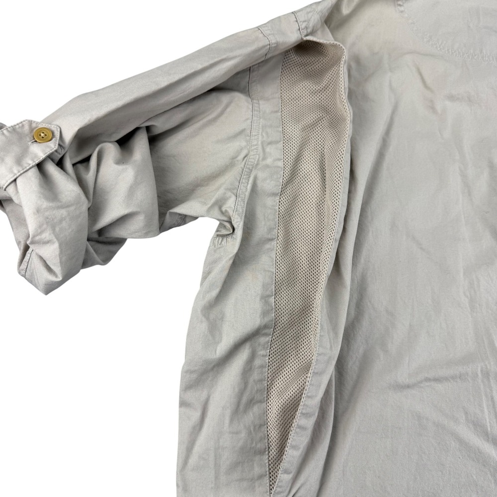 Cabelas Outdoor Gear Mens XL Khaki Cotton Fishing Hiking Utility Shirt Vent Back - Picture 13 of 16